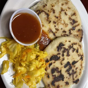 Popusas! One is Popusa Loca and the other was cheese and chicharron! They were both awesome with good amount of cheese.