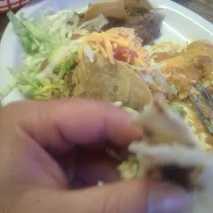 a plate of mexican food