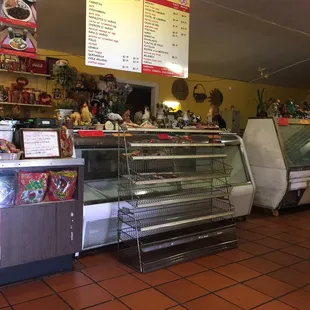 the inside of a deli