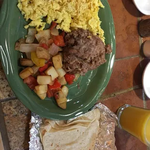 a plate of food on a table