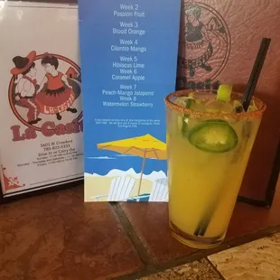 Week 7 of the Margarita Tour
Peach mango jalapeno