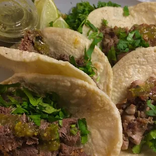 Tripa and Lengua tacos