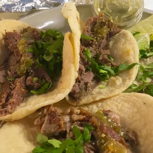 Tripa and Lengua tacos