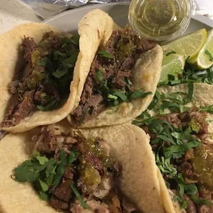 Tripa and Lengua tacos