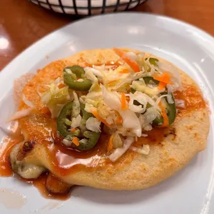 Queso &amp; jalapeño pupusa.