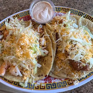 Fish n pork tacos