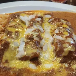 American beef enchilada plate