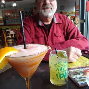 Frozen watermelon margarita and Cadillac Margarita.