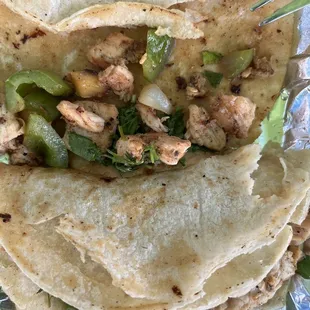 Chicken tacos a la brasa. Ok in flavor