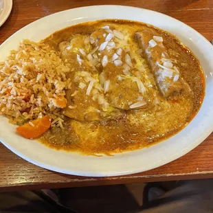 Enchiladas and tamale