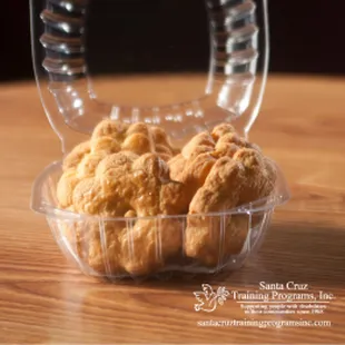 Orange cookies - An orange blossom infused cookie cut into the shape of a flower.