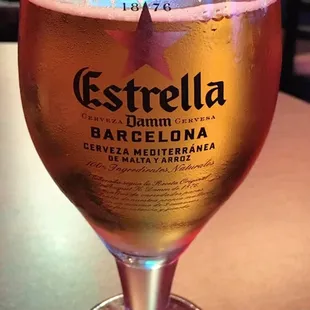 Estrella on tap.