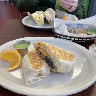 breakfast burrito and breakfast tacos