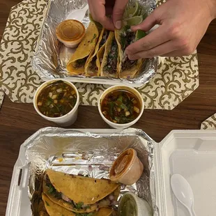 Birria tacos &amp; consomme