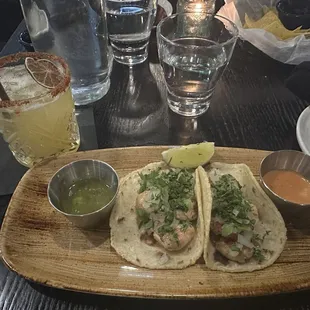 Appetizers shrimp tacos