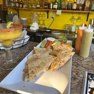 BEST Mango Margarita I&apos;ve ever had and chicken quesadilla!