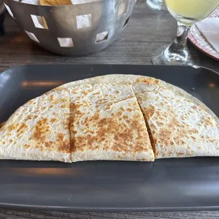 Uncut chicken quesadilla