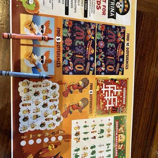 Kid menu