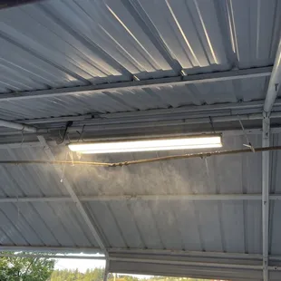New water misters in the dining area to keep you cool