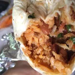 Inside the regular burrito $7
