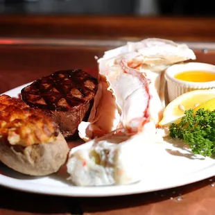 Alaskan King Crab Legs, Filet Mignon