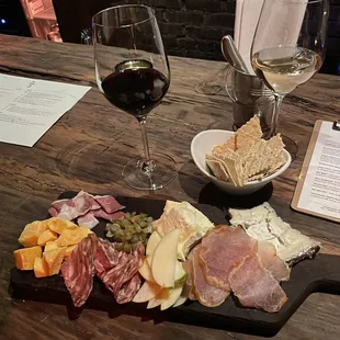 Charcuterie board &amp; glasses of wine!