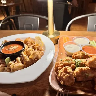 Calamari &amp; chicken wings