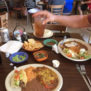 a table full of mexican food