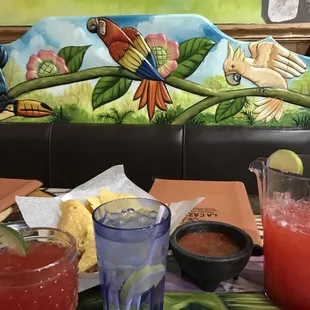 Cool benches, and a pitcher of strawberry margarita