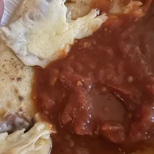 Superb papusas  (added some of my homemade marinara.)