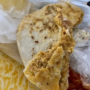 So greasy and not tasty at all. The cheddar cheese gave it almost a bitter taste. This is not a traditional &quot;revuelta&quot; pupusa.