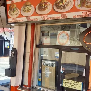 the menu of a restaurant