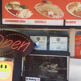 the menu of the restaurant