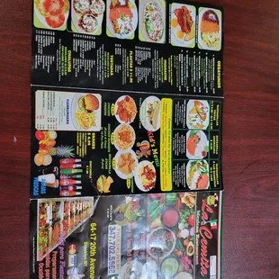 menus and prices