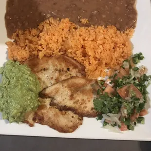 Grilled chicken with rice and beans $13.99