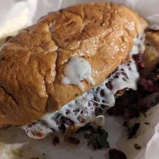 a close up of a sandwich
