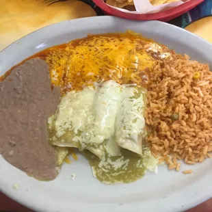 enchilada special half red half green