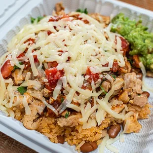burrito bowl with chicken