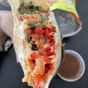 hot cheeto burrito with carne asada