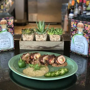 a plate of food on a counter
