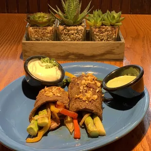a plate of food on a table
