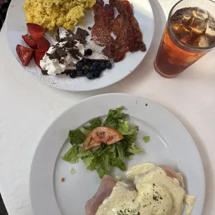 Eggs Benedict, sweet and savory