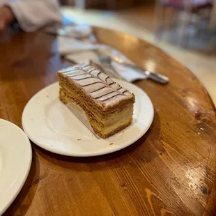 a piece of cake on a plate