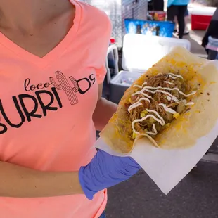 Our delicious southwestern pork breakfast burrito