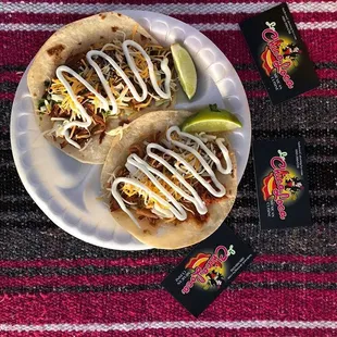 two tacos on a plate