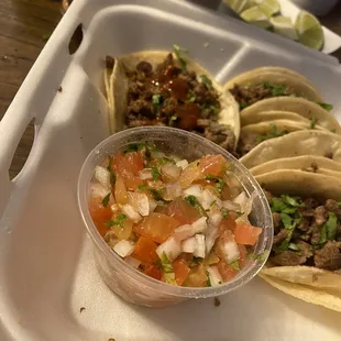 Carne asada tacos with Pico de Gallo