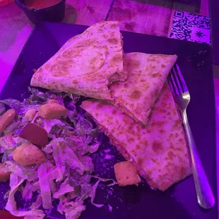 Chicken quesadillas w side caesar salad - both very good :)