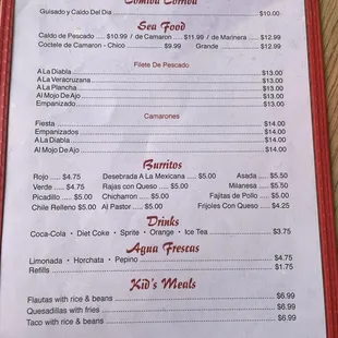 menu
