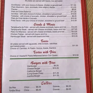 menu