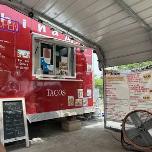 Truck and covered area